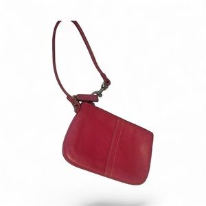Coach Leather Wristlet Clutch‎ Dark Pink